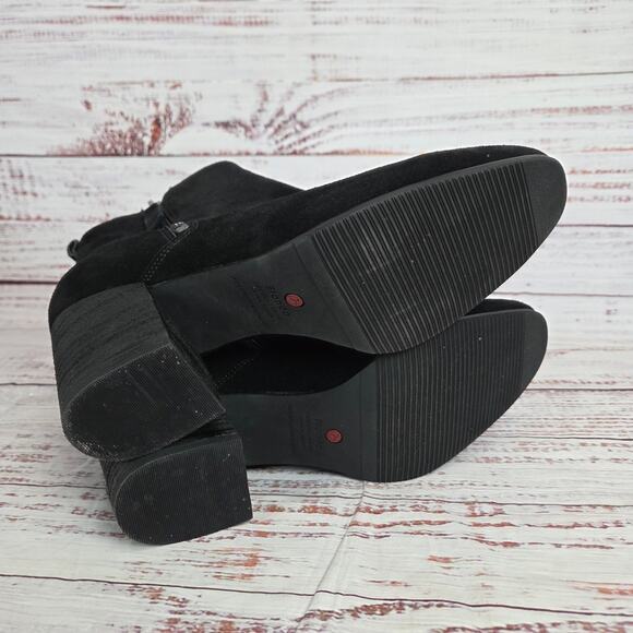 Blondo Womens Siena Black Suede Leather Boots 11 Waterproof Zip Block Heel Lux - Picture 13 of 16